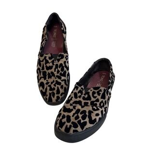 TOMS Leopard Print Velvet Slip On Shoes Women's Size 9.5 W EU‎ 41